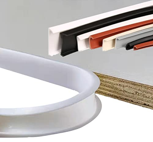 Kantenumleimer selbstklebend, Kantenschutz Baby, Eckenschutz Kantenschutz, U-Förmig TPE Kantenband für Schrankreparatur, Möbelrestaurierung und Renovierung (Weiß,U12mm*3m)