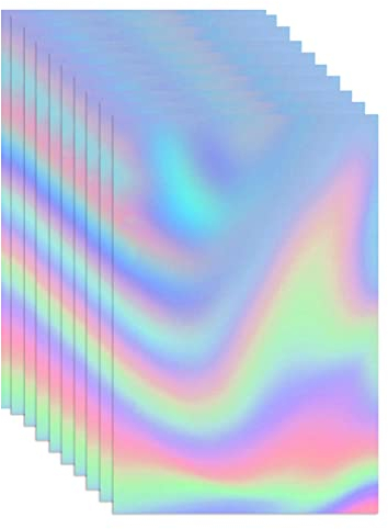 WakiHong 20 Stück Hologrammfolie Holographische Aufkleber Papier Holographische Vinyl Aufkleber Papier für Laser und Tintenstrahldrucker Drucker