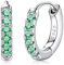YADOCA 925 Sterling Silber Creolen für Damen Mädchen Huggie Creolen Ohrringe Hypoallergen Cubic Zirkonia Small Sleeper Ohrringe Schmuck Grün