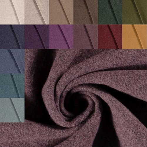 Walkloden Meterware uni meliert - Walkstoff, Mantelstoff, Trachtenstoff, Wollwalk, Loden, Wollstoff, 100% Schurwolle/Wolle * ab 50 x 140cm, Farbe: 014 mauve
