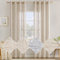 MIULEE Vorhang Gardinen Leinen mit ösen Voile Vorhänge Leinenoptik Gardinen Wohnzimmer Modern Fensterschal Kinderzimmer küchengardinen Schlaufenschal 2er Set 140x145 cm Natur