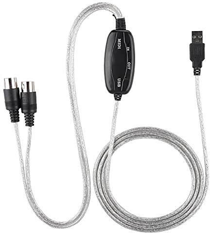 Cable MIDI USB a Teclado, Convertidor de Interfaz 2 en 1 para PC a Teclado de Música, Adaptador de 5 Pines