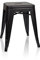 hjh OFFICE 645006 Metall Hocker VANTAGGIO Schwarz matt Sitzhocker im Industry-Design, stapelbar, niedrig
