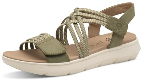 Jana Coshy Damen Sandalen flach mit Klettverschluss Vegan