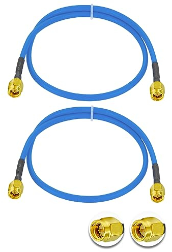 Vecys 2PCS SMA Stecker auf Stecker RF Koaxialkabel SMA RF Koax Pigtail Kabel 20 /50CM RG402 SMA Stecker 50 Ohm Low Loss Verlängerungskabel