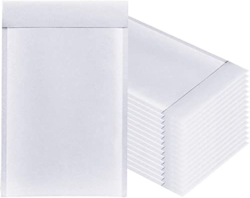 NaXew DVD-Umschläge, gepolstert, mit leichtem Abreißstreifen, abziehbar und verschließbar, Luftpolstertaschen, Versandtaschen, gepolsterte Schutzverpackung, 175 x 215 mm (weiße DVD