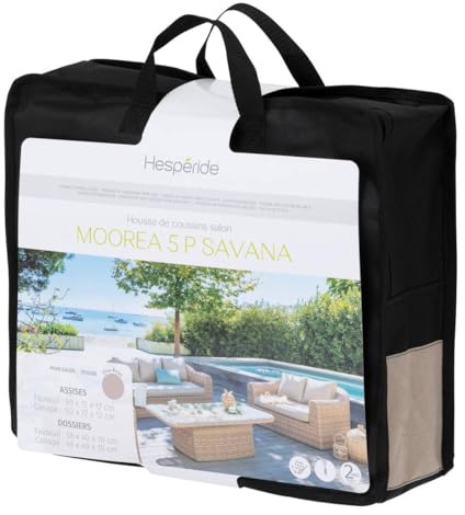 HESPERIDE - Housse de Coussin pour Salon de Jardin Mooréa Savana 5 Places