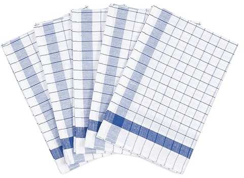 Ross - Exclusiv - 5 X Geschirrtücher - Baumwolle - Leinen - im Set (Blau)