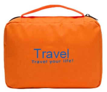 Reise-Toilettenbeutel,Große Kapazität Faltbare Kulturtasche,Tragbare wasserdichte Kosmetiktasche,Schminktasche zum Aufhängen,Handtasche Make-up Tasche (Orange)