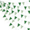 32Ft Green White Plaid Fabric Bunting Banner Party Decorations Checkered Triangle Flag Gingham Pennant Garland for Wedding Birthday Baby Shower Dinosaur Arbor Day Golf Picnic Outdoor Garden Decor