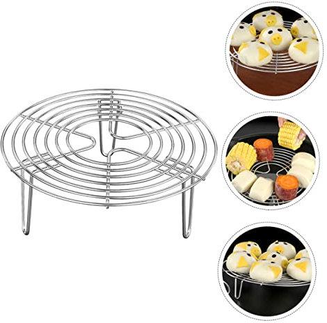 HEMOTON Regalhalterung Eierdampfer Mikrowellen-dampfgarer Dampfgar Aus Draht Dampfgar Für Topf Koch Grillroste Aus Draht Kühlregal Mit Beinen Backen Wasserbad Friteuse Edelstahl 304