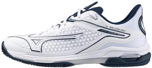 Mizuno Herren Wave Exceed Tour 6 Ac Men Tennisschuh, White-Dress Blue, 42 EU