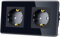 TAWOIA Schuko Steckdose, EU-Standard 2 Fach Unterputz Mit 2,5D Curved Glas Platte, Wandsteckdosen Schwarz 86 * 157mm