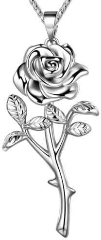 SEIHOP Rose Necklaces Flower Pendant Elegant Silver Plated Jewelry Gifts for Women KP0072W