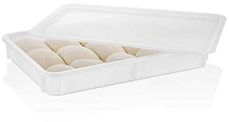 Gastroplast - Pizzateigbehälter mit Deckel - Pizzaballenbox, Hefekiste, Gärbox, Lebensmittelbehälter für Teig, 60cm x 40cm x 7,5cm
