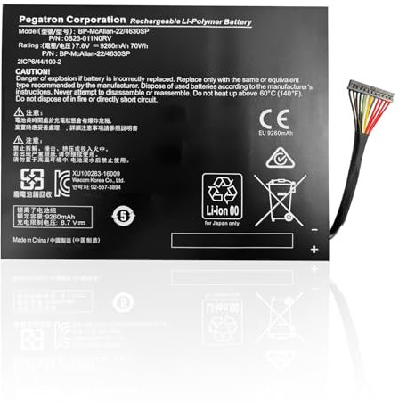 70Wh BP-McAllan-22/4630SP Laptop-Akkus für Getac Wacom msp16 0B23-011N0RV (7.6V 9260mAh)