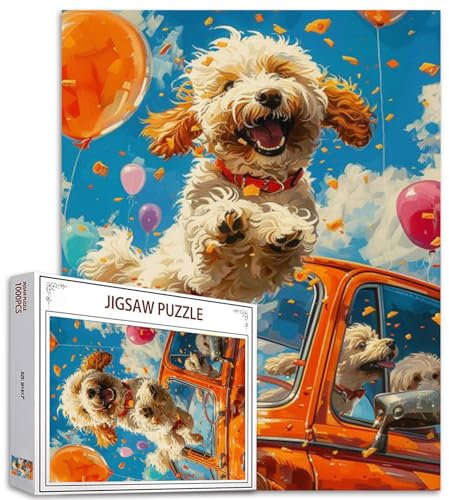 1000 Stück Jigsaw Puzzles für Erwachsene Tier/Wildlife Painting Jigsaw Puzzle Cute Pet Dog 1000 Stück Puzzles Game Bubbles Orange Car DIY Craft Puzzle Art Room Wall Decor Boho Gift(Colorful)
