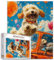 1000 Stück Jigsaw Puzzles für Erwachsene Tier/Wildlife Painting Jigsaw Puzzle Cute Pet Dog 1000 Stück Puzzles Game Bubbles Orange Car DIY Craft Puzzle Art Room Wall Decor Boho Gift(Colorful)
