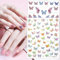 5 Sheets Colorful Butterfly Holographic Nail Stickers Butterfly Nail Art Stickers 5D Embossed Butterflies Nails Decals Adhesive Sticker Manicure Accessories for Women Girls DIY Nails Art Decorations