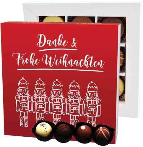 Hallingers Danke & Frohe Weihnachten L - Manufaktur Pralinen Weihnachten Geschenk handmade ohne Alkohol aus Edelkakao Schokolade (Box) - Geschenk im Sommer & als perfektes Grillgeschenk | Gl ckwunsch
