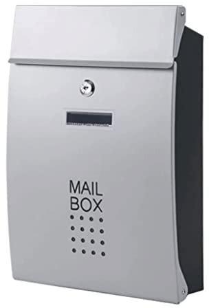 Double Door Wall-mount Mailboxes With Lock Postbox Simple Mailbox Posts for Residential Villas - Silver Gray Drop Box