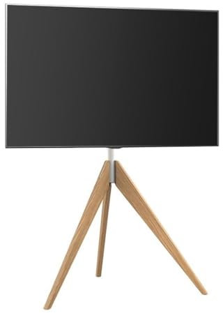 Universal TV Ständer für 32 65 Zoll Fernseher Holz Stativ TV Halterung mit Drehgelenk und Höhenverstellbar hält bis zu 40 kg TV Halterung Ständer für Wohnzimmer Schlafzimmer