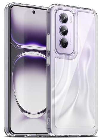 Liisooka Cover per OPPO Reno 12 Pro 5G, Custodia in TPU Antiurto Sottile di Livello Militare, Resistente all'ingiallimento, Case per Telefono in PC Rigido, Retro Antigraffio, Trasparente