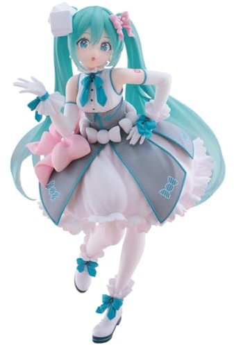 Miku Figur Anime PVC Modell Figur Süßigkeiten Kleid Miku Action Figur Schreibtisch Heimdekoration Geburtstagsgeschenk für Fans, 20CM