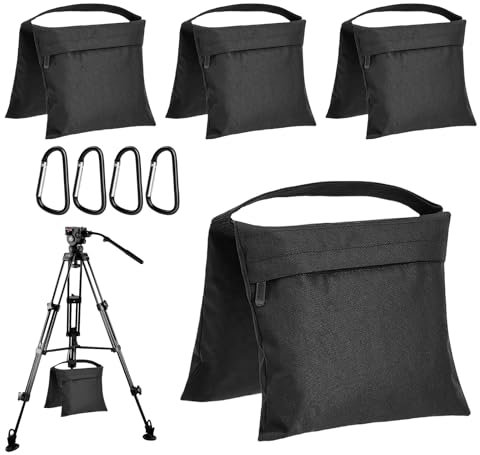 Sandsäcke Für Fotografie,4 Stück Fotografie Sandsack,Sandsack Mit Karabiner,Leerer Sandsack Für Fotografie-Lampenstativer,Fotografie Gewicht Taschen Für Zelte,Pavillons,Fotografie,Stative