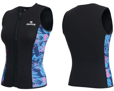 Owntop Neoprenanzug Oberteil Frauen | 3mm Thermische Ärmellose Neoprenweste | Neoprenanzug Jacke | Warm Bequem | Surfen Schnorcheln Schwimmen Tauchen | Damen Rot L