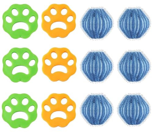 12 Stücke Tierhaarentferner Waschmaschine, Wiederverwendbarer Tierhaarentferner, Katzenhaarentferner, Hundehaare Entfernen, FusselbäLle Waschmaschine Für Hundehaare Und Katzenhaarentferner Waschmaschi