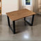 Bett11 Esstisch 120x80 cm Holz 40mm Eiche-Optik, U-Gestell schwarz, Baumkantentisch aus Holz, Casa Massiva