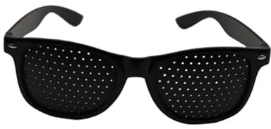 1 Stück Rasterbrille Augentraining Augentrainer Lochbrille Rasterbrille Pinhole Glasses mit Faltbaren Bügeln Schwarze Gitterbrille Lochbrille für Augentraining zur Entspannung Sehvermögen-Verbesserung