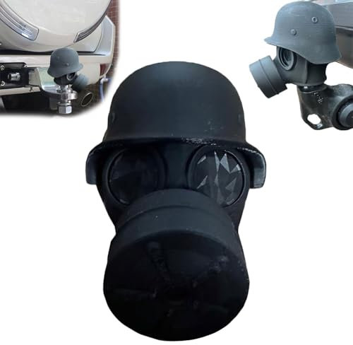 JUCHRZEY Abdeckkappe for Anhängerkupplung, Fun Gasmaske Helm Kappe AnhäNgerkupplung Lustig, Anhängerkupplungs Schild for Anhängerkupplungen Auto Trimmen, Anhängerkupplungs Abdeckung