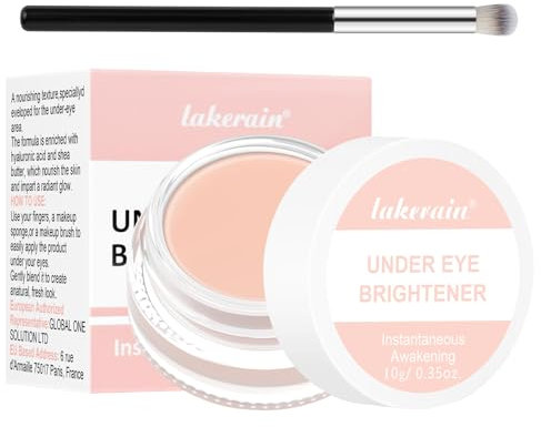 AUYAO Farbkorrigierender Augenaufheller Concealer Augenringe Bundle mit Pinsel Natürlicher Moisturising Eye Care Colour-Adjusting Concealer Augenpflege Natural Makeup Abdeckstift Pinker Concealer(10g)