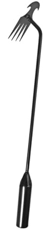 Zerodeko Multifunktionaler Unkrautstecher mit 4 Zinken Robuster Edelstahl Handjäter 40cm mit Galvanisiertem Griff Unkrautrechen für Garten Rasen und Öffentliche Grünflächen