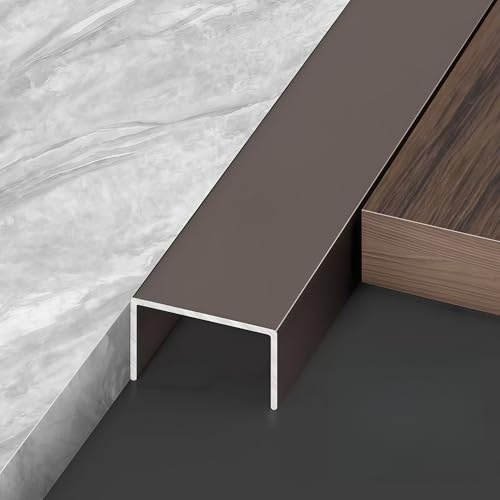 Kantenschutz Aluminium U Profil Fliesenkanten 100cm*3 Stück Bodenabschlussleiste Rostfrei & Zuschneidbar Abschlusskante Für Treppen, Böden & Wandverkleidungen(Braun,17mm)