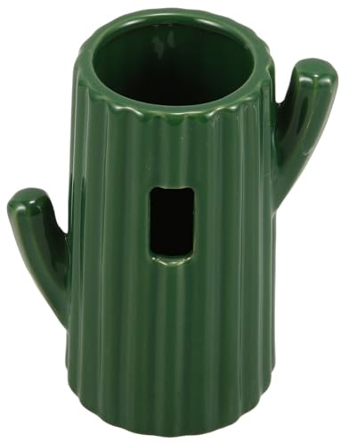 Ceramic Water Bottle Holder Hamster Cactus Shaped Green | Hamster Water Bottle with Stand, Portable Plastic Feeder Stand, Temporary Water Supply for Travel