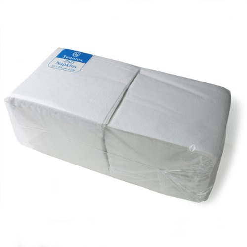 Swantex White Cocktail Napkins - Pack of 250, 25cm 2ply Bar Napkins