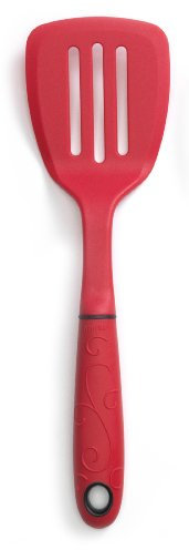 Norpro GRIP-EZ Mini Slotted Spatula, Red