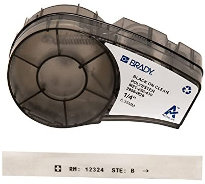 Brady (M21-250-430) Polyesterband für BMP21-PLUS; BMP21-LAB 6.35 mm x 6.40 m Schwarz auf transparent