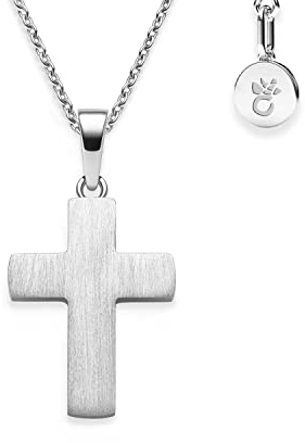 Kreuz Kette Mädchen Jungen Kommunion Silber 925 | Kreuzanhänger Halskette | Kinderschmuck Erstkommunion Taufgeschenk Konfirmation Firmung Geburt Taufe | Silberkette Kreuzkette Taufkette Kinderkette