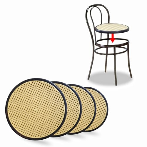 FACILCASA Ersatzteile für Metall Stühl, fur Thonet - Bistrot Sitz, austauschbarer Kunststoff, schnell und kostengünstig austauschen mit unserem Ersatz für Thonet-Stühle - 4 Schwarze Ringe