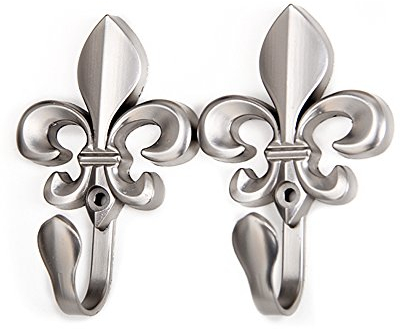 Wandhaken, Raffhalter für Vorhänge, Blumenform, aus Zinklegierung, 2 Stück silberfarben