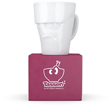 Fiftyeight Products - Henkelbecher / Becher mit Henkel - grummelig - Porzellan - weiß - 350 ml