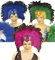 Partypackage Crazyhorse Feder Kopfschmuck blau/pink/grün Hut Fancy Dress