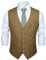 HISDERN Manner Khaki formale Hochzeitsfeier Weste Baumwolle Plaid Khaki Kleid Anzug Weste L