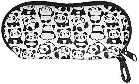 Showudesigns Brillenetui für Damen, Teenager, Mädchen, weiches Brillenetui mit Gürtelclip Gr. Einheitsgröße, Panda Süß