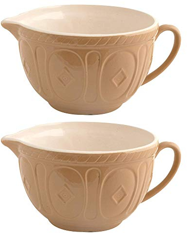Mason Cash Patterned Design Cane Batter Bowl 25cm 1.9 Litre Brown (Pack of 2)