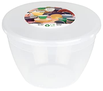 1 Pint Pudding Basin and Lid Pack of 4 Plastic Pudding Basins 570ml (1pt) Medium Size Food Safe Steaming Bowls Clear